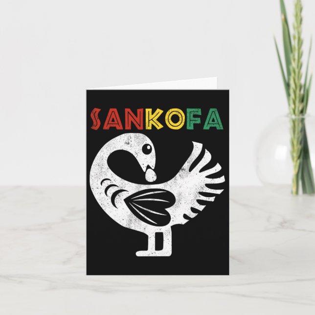 Sankofa Juneteelfte Ghana Adinkra Symbol Sankofa Kort (Framsida)