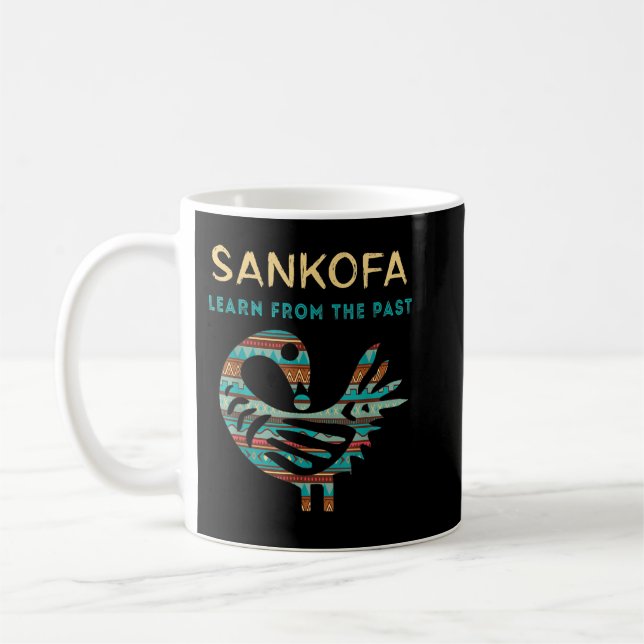 Sankofa Lär dig från den tidigare afrikanska fågla Kaffemugg (Vänster)