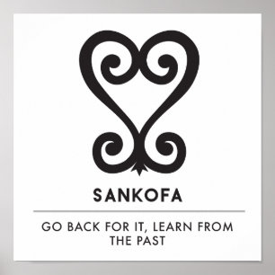 Sankofa retur och får det - det Adinkra symbolet Poster