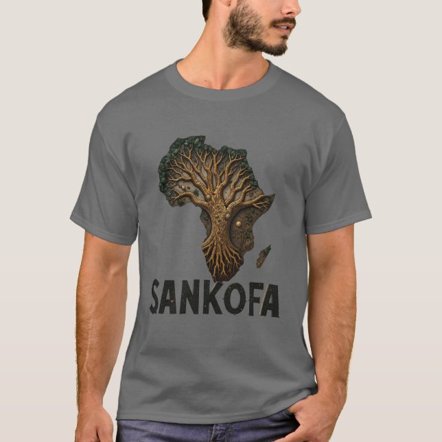 "Sankofa Spirit" firar svart arv,historia T Shirt (Framsida)
