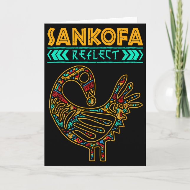 Sankofa svart historia Afro afrikansk stolthet män Kort (Framsida)