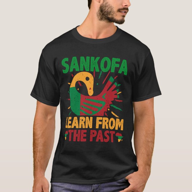 Sankofa Symbol And Adinkra Ghana For Black History T Shirt (Framsida)