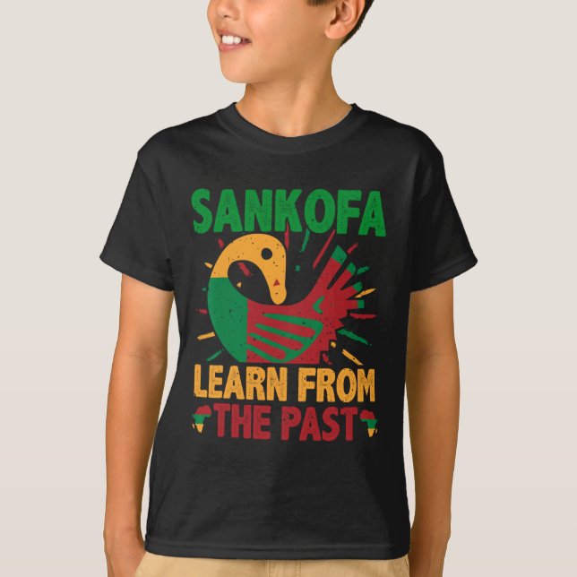 Sankofa Symbol And Adinkra Ghana For Black History T Shirt (Framsida)