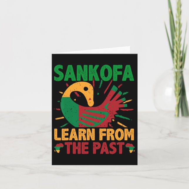 Sankofa Symbol och Adinkra Ghana för svart histori Kort (Framsida)