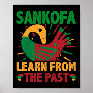 Sankofa Symbol och Adinkra Ghana för svart histori Poster