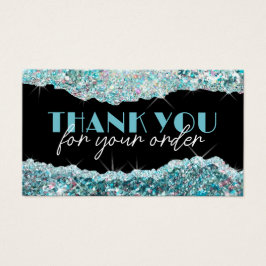 Sänkrabattkort för Faux teal glitter Visitkort