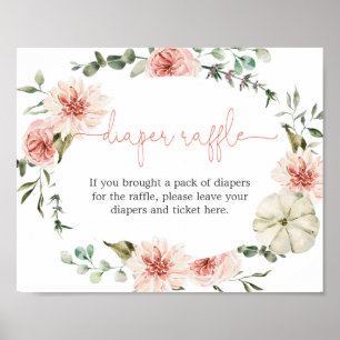 Sänkskylt för utstrykning blommigt pumpa rosa poster