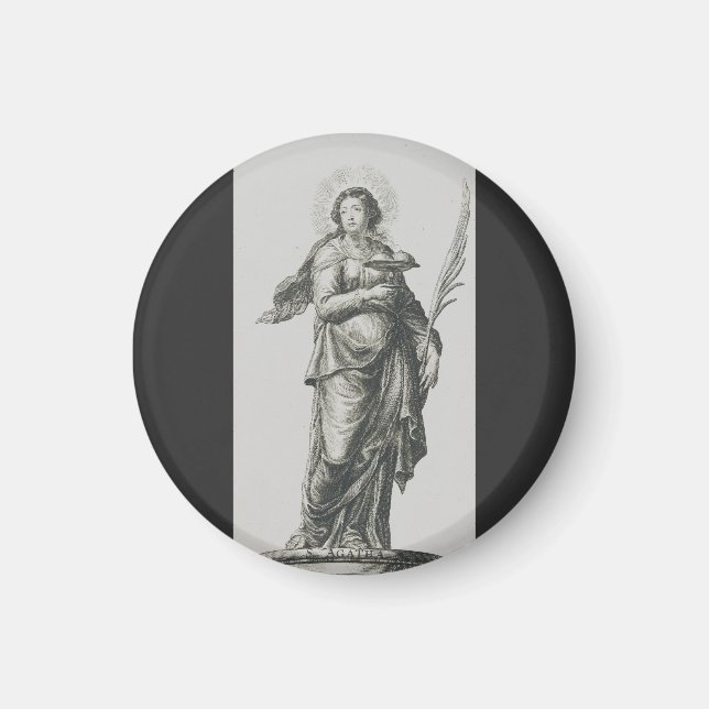 Sankt Agata från Sicilien Vulkanisk Nåde Konst Magnet (Framsidan)
