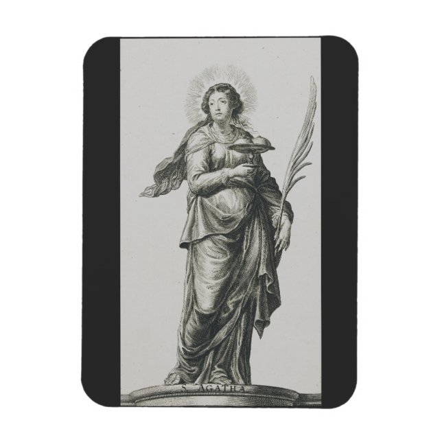 Sankt Agata från Sicilien Vulkanisk Nåde Konst Magnet (Vertikal)