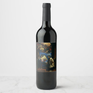 Sankt Aloysius Gonzaga Beskyddare av studenter Fin Vinflaska Etikett