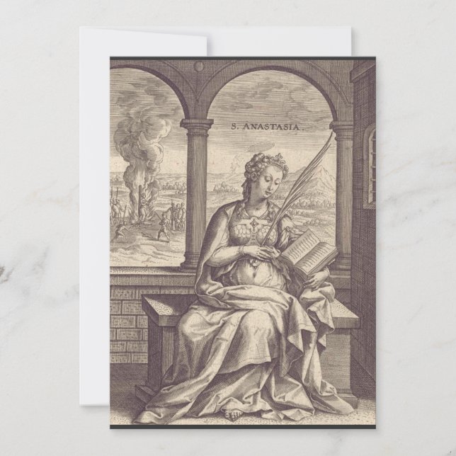 Sankt Anastasia kristen helgon och martyr Inbjudningar (Framsida)