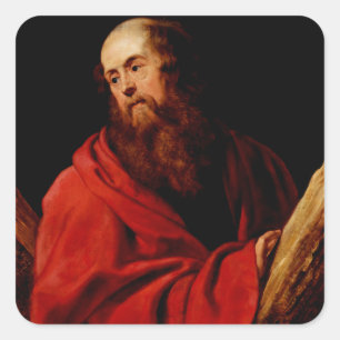 Sankt Andreas av Peter Paul Rubens Fyrkantigt Klistermärke