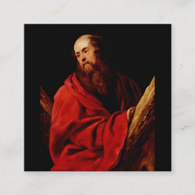 Sankt Andreas av Peter Paul Rubens Fyrkantigt Visitkort (Framsida)