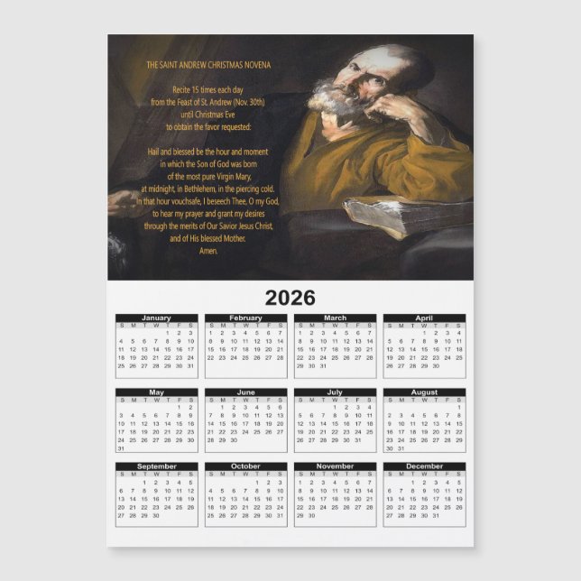Sankt Andreas julnovena 2026 kalender (Framsida)