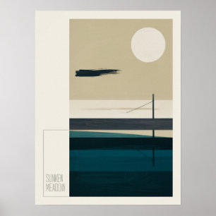 Sänkt äng Kings Park Long Island Naturscen Poster