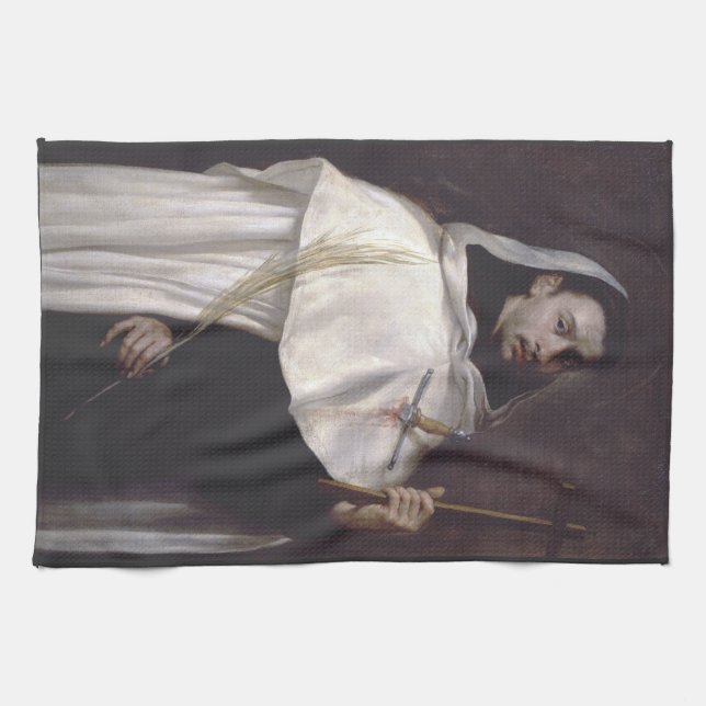 Sankt Angelus av Jerusalem Martyr och predikant Kökshandduk (Horisontell)