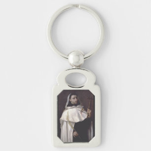 Sankt Angelus av Jerusalem Martyr och predikant Rektangulärt Silverfärgad Nyckelring