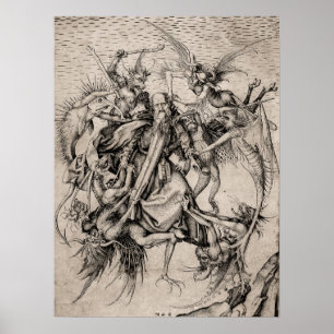 Sankt Anthonys frestelse av Martin Schongauer Poster