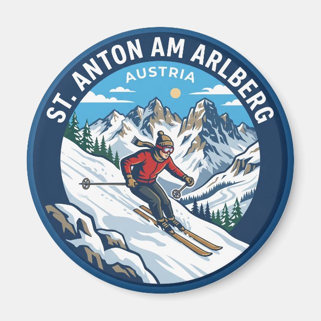 Sankt Anton am Arlberg Österrike Magnet (Framsidan)