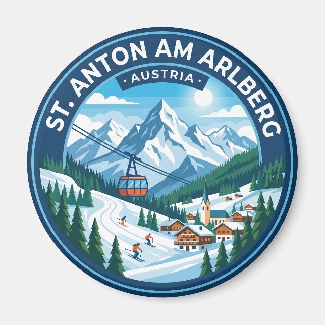 Sankt Anton am Arlberg Österrike Magnet (Framsidan)