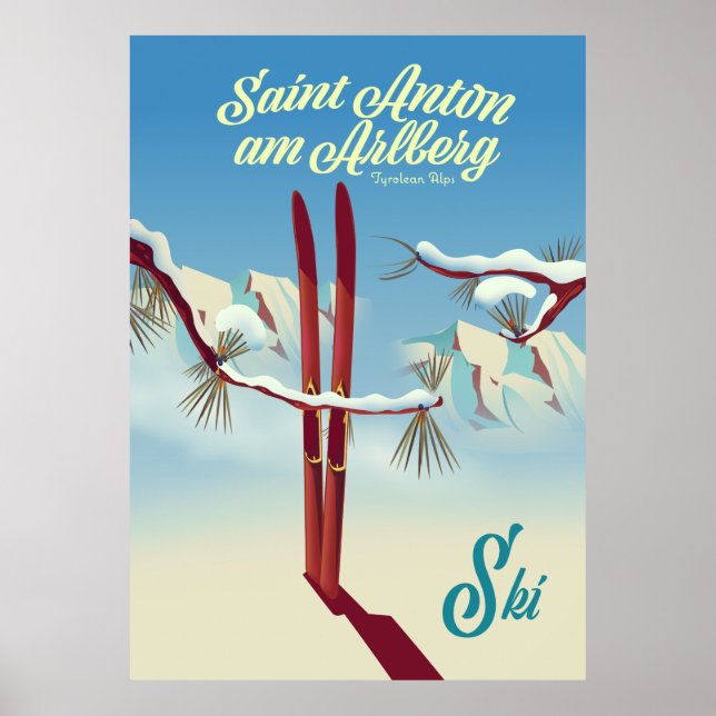Sankt Anton am Arlberg, Tyroleanalperna, Österrike Poster (Framsidan)