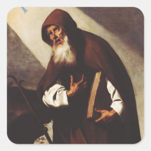Sankt Antonius Abboten Fyrkantigt Klistermärke