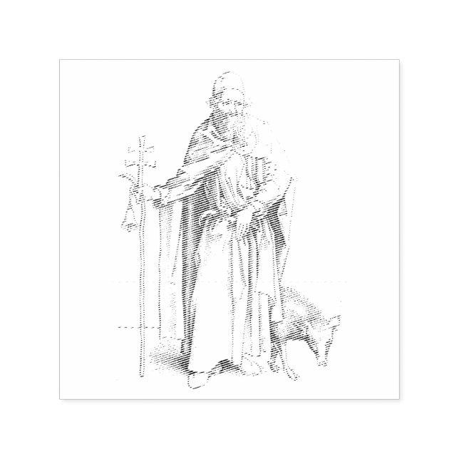 Sankt Antonius av Egypten, alla munkars fader  Självfärgande Stämpel (Design)