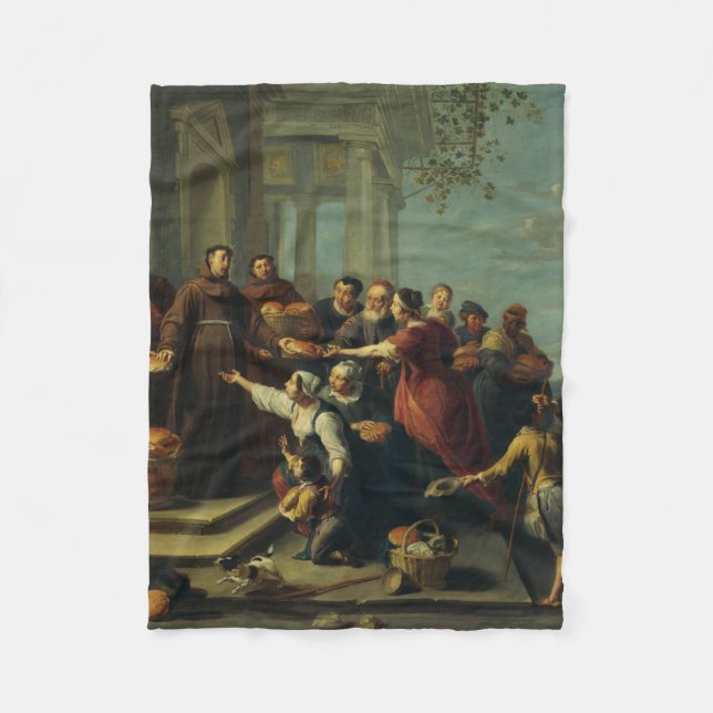 Sankt Antonius av Padua av Willem van Herp Fleecefilt (Framsidan)