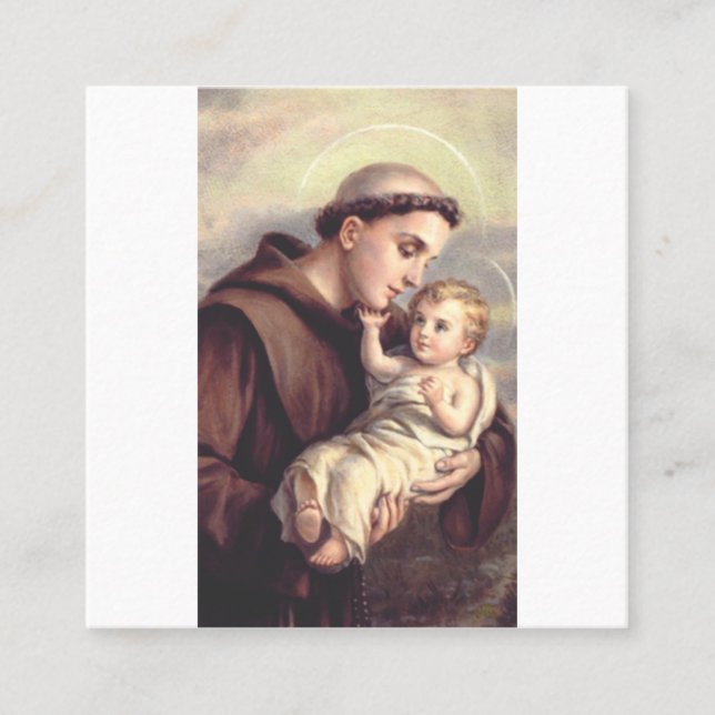 Sankt Antonius av Padua Fyrkantigt Visitkort (Framsida)