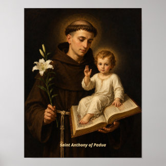 Sankt Antonius av Padua konsttryck Poster