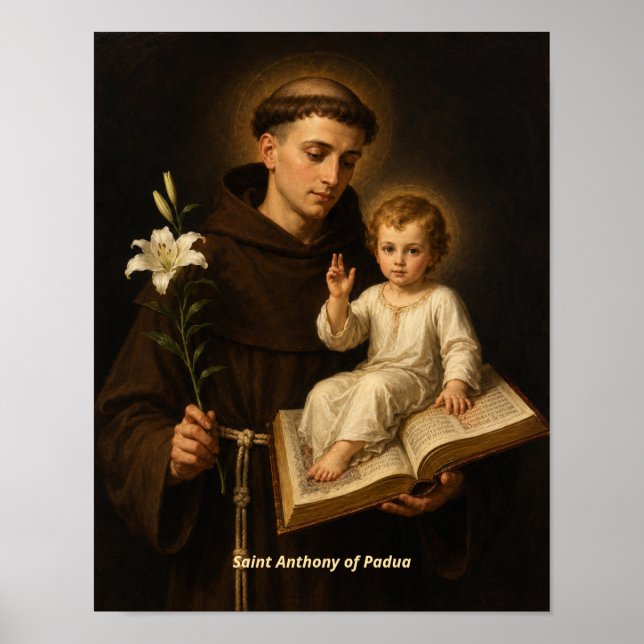 Sankt Antonius av Padua konsttryck Poster (Framsidan)