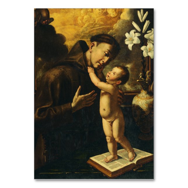 Sankt Antonius av Padua med Jesusbarnet Bordsnummer (Framsidan)