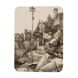 Sankt Antonius läser av Albrecht Dürer Magnet