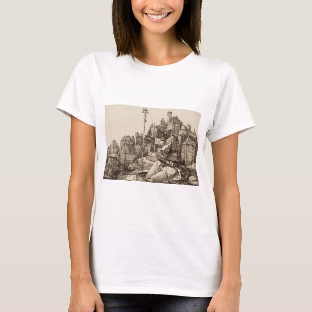 Sankt Antonius läser av Albrecht Dürer T Shirt (Framsida)