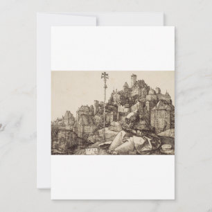 Sankt Antonius läser av Albrecht Dürer Tack Kort