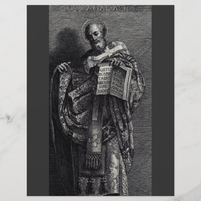 Sankt Athanasius av Alexandria grafisk konst Reklamblad (Framsidan)