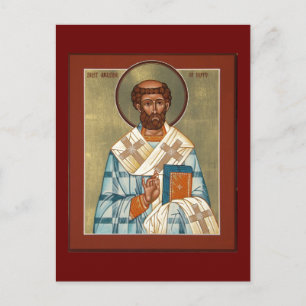 Sankt Augustine av Hippo Prayer Card Vykort