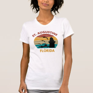 Sankt Augustine Florida Retro Sunset Design T Shirt