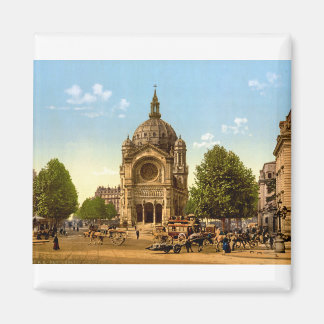 Sankt Augustins kyrka, Vintage Paris Frankrike Magnet