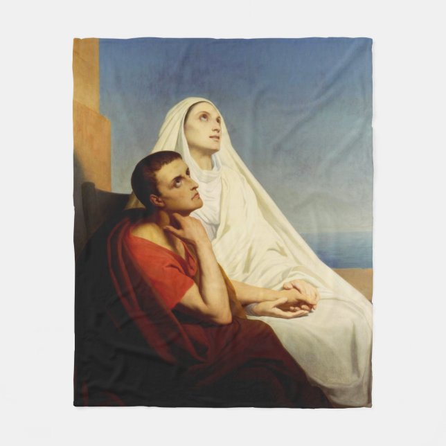 Sankt Augustinus och Sankt Monica Fleecefilt (Framsidan)