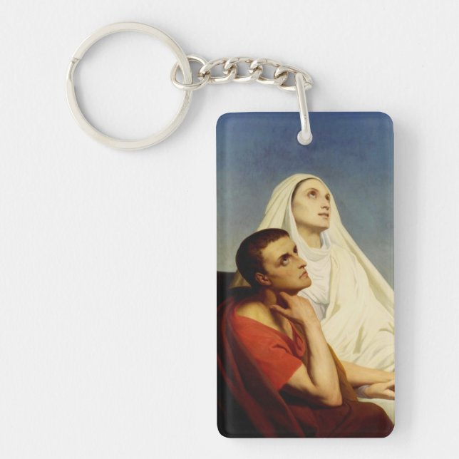 Sankt Augustinus och Sankt Monica Nyckelring (Framsidan)