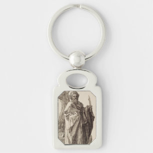 Sankt Bartolomeus aposteln finkonst Rektangulärt Silverfärgad Nyckelring