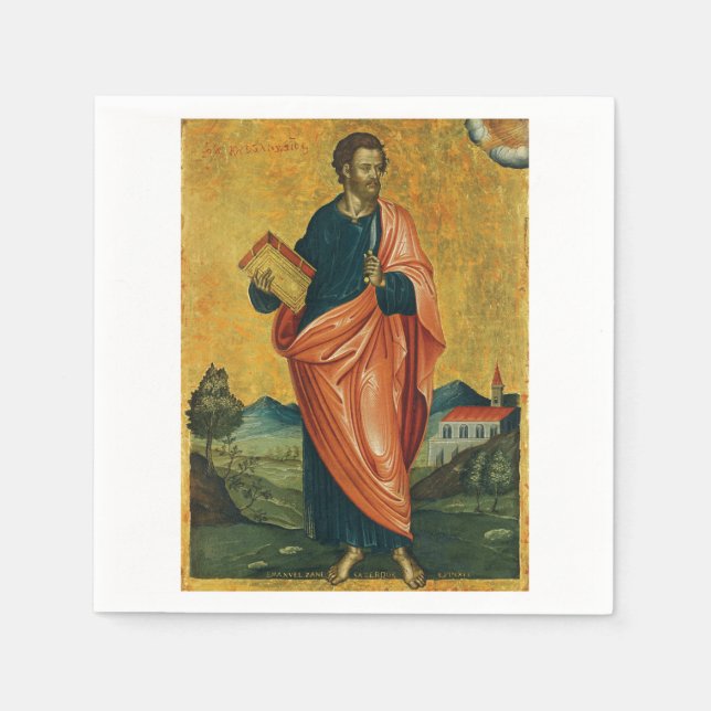 Sankt Bartolomeus Aposteln Konstverk Pappersservett (Framsidan)
