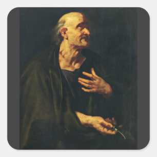 Sankt Bartolomeus av Peter Paul Rubens Fyrkantigt Klistermärke