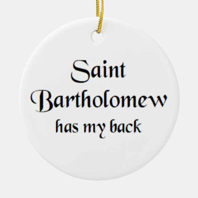 sankt bartolomeus julgransprydnad keramik (Framsidan)