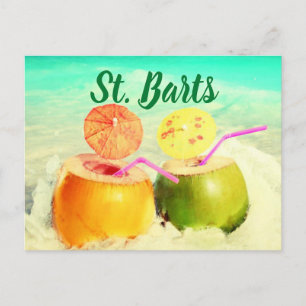 Sankt Barts coconuts Vykort