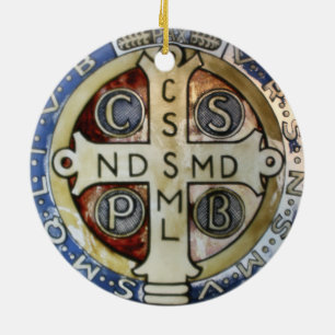 Sankt Benedict Medal julprydnad Julgransprydnad Keramik