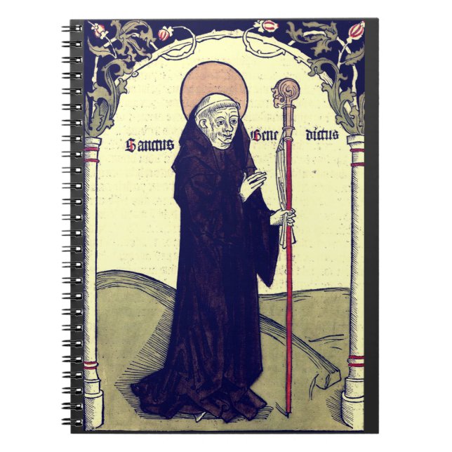 Sankt Benedikt av Nursia, klosterlivets fader Anteckningsbok (Framsidan)