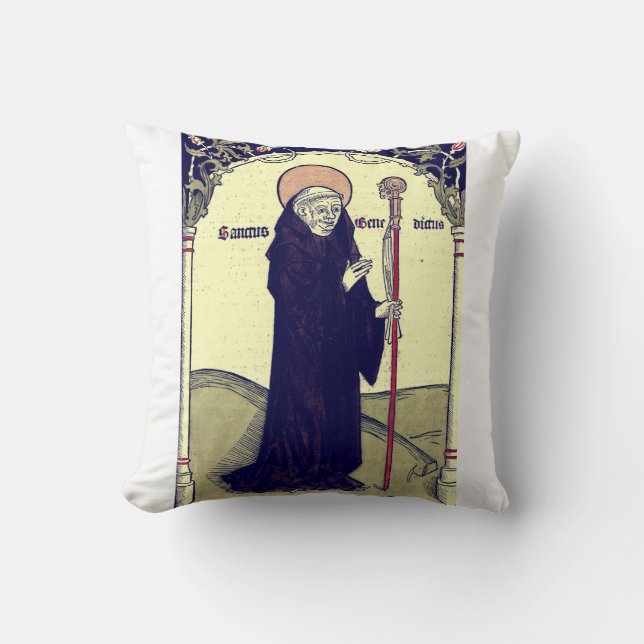 Sankt Benedikt av Nursia Monasticismens fader Kudde (Framsida)