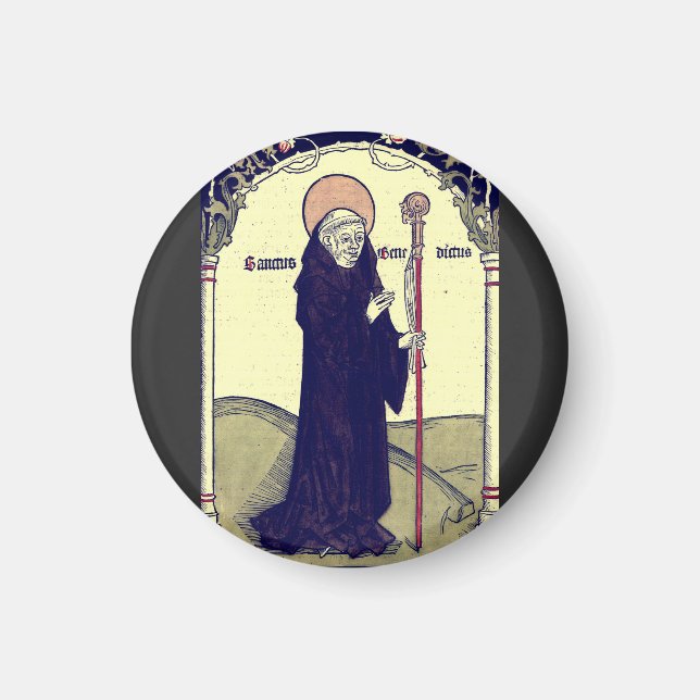 Sankt Benedikt av Nursia Monasticismens fader Magnet (Framsidan)